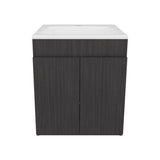 Meka Wall-Mounted Bathroom Vanity Console Modern Design Featuring Two Access Doors and Integrated Resin Sink Ample Concealed Storage Solution Perfect for Optimizing Space in Smaller Bathrooms
