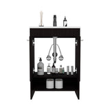 Lorenzo Free-Standing Bathroom Vanity Console Featuring Sleek Finish Design and Spacious Storage Functionality with Four Pull-Out Utility Drawers and Two Open Shelves for Optimized Organization