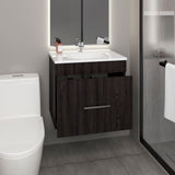 Hatta Modern Bathroom Vanity with Sleek Finish and Ample Storage Featuring One Concealed Cabinet Door Two Functional Pull-Out Drawers and One Open Lower Shelf Perfect Design for Optimized Utility