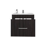 Hatta Modern Bathroom Vanity with Sleek Finish and Ample Storage Featuring One Concealed Cabinet Door Two Functional Pull-Out Drawers and One Open Lower Shelf Perfect Design for Optimized Utility