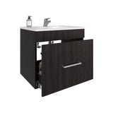 Hatta Modern Bathroom Vanity with Sleek Finish and Ample Storage Featuring One Concealed Cabinet Door Two Functional Pull-Out Drawers and One Open Lower Shelf Perfect Design for Optimized Utility