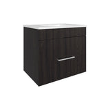 Hatta Modern Bathroom Vanity with Sleek Finish and Ample Storage Featuring One Concealed Cabinet Door Two Functional Pull-Out Drawers and One Open Lower Shelf Perfect Design for Optimized Utility