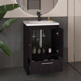 Madison Freestanding Bathroom Vanity Console Modern Design Featuring Two Cabinet Doors and One Pull-Out Utility Drawer Ample Storage Solution for Superior Organization and Utility in Large Spaces