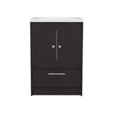 Madison Freestanding Bathroom Vanity Console Modern Design Featuring Two Cabinet Doors and One Pull-Out Utility Drawer Ample Storage Solution for Superior Organization and Utility in Large Spaces