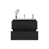 Opalo Wall-Mounted Floating Bathroom Cabinet Modern Design Featuring Ample Concealed Storage Space and Two Smooth Pull-Out Utility Drawers for Optimal Organization and Enhanced Utility