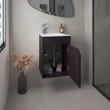 Bethel Free-Standing Bathroom Vanity Cabinet with Integrated Resin Sink Basin, One Access Door and Two Interior Shelves, Functional Storage for Toiletries, Compact Design for Small Bathrooms or Powder Rooms
