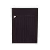 Bethel Free-Standing Bathroom Vanity Cabinet with Integrated Resin Sink Basin, One Access Door and Two Interior Shelves, Functional Storage for Toiletries, Compact Design for Small Bathrooms or Powder Rooms
