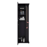 Austin Storage Broom Closet with Magnetic-Closure Doors, Tall Multi-Purpose Utility Cabinet for Cleaning Supplies, Durable Engineered Wood Construction and Space-Saving Design