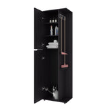 Austin Tall Freestanding Kitchen Pantry and Cabinet with Open Space for Microwaves or Coffee Station, One Superior Cabinet, One Low Storage Cabinet and Open Shelf