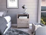 Tuhome Nordico Nightstand with Spacious Lower Cabinet, Open Shelf Storage, Modern Superior Top Surface, Sleek Contemporary Design, Functional Bedside Organizer for Books, Essentials, Lamps, and Daily Bedroom Use