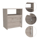 Tuhome Nordico Nightstand with Spacious Lower Cabinet, Open Shelf Storage, Modern Superior Top Surface, Sleek Contemporary Design, Functional Bedside Organizer for Books, Essentials, Lamps, and Daily Bedroom Use