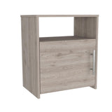 Tuhome Nordico Nightstand with Spacious Lower Cabinet, Open Shelf Storage, Modern Superior Top Surface, Sleek Contemporary Design, Functional Bedside Organizer for Books, Essentials, Lamps, and Daily Bedroom Use