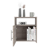 Tuhome Nordico Nightstand with Spacious Lower Cabinet, Open Shelf Storage, Modern Superior Top Surface, Sleek Contemporary Design, Functional Bedside Organizer for Books, Essentials, Lamps, and Daily Bedroom Use