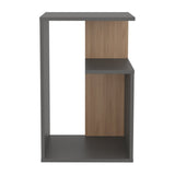 TUHOME Everet 25-Inch High Three-Tier Side Table with Tray-Style Top and Dual Lower Shelves, Compact End Table for Living Room, Sofa Side Storage, Modern Small-Space Organizer for Coffee, Décor and Everyday Essentials