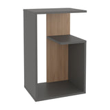 TUHOME Everet 25-Inch High Three-Tier Side Table with Tray-Style Top and Dual Lower Shelves, Compact End Table for Living Room, Sofa Side Storage, Modern Small-Space Organizer for Coffee, Décor and Everyday Essentials