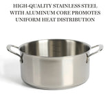 Martha Stewart Castelle 5-Quart Stainless Steel Dutch Oven with Lid, 18/8 Stainless Steel, Induction Safe