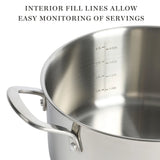 Martha Stewart Castelle 5-Quart Stainless Steel Dutch Oven with Lid, 18/8 Stainless Steel, Induction Safe
