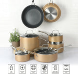 Martha Stewart 12-Piece Heavy Gauge Aluminum Hard Anodized Premium Nonstick Induction Safe Cookware Set