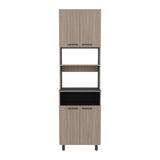 Otomo Pantry Cabinet with 5 Spacious Shelves and 4 Doors, Tall Freestanding Storage Unit for Kitchen Organization, Concealed and Open Storage for Small Appliances, Dinnerware, and Dry Goods