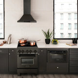 ZLINE 24" 2.8 cu. ft. Induction Range with a 3 Element Stove and Electric Oven in Black Stainless Steel RAIND-BS-24