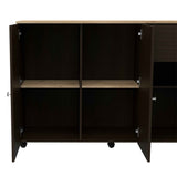 Kitchen Island Cart Victoria, Four Interior Shelves, Six Carters, One Drawer, Double Door Cabinet