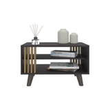 TUHOME Shawnee Coffee Table with Spacious Open Storage Shelf and Rectangular Modern Design, Functional Living Room Center Table for Decor, Books and Everyday Use, Practical Contemporary Accent Piece for Organized Home Spaces