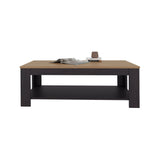 TUHOME Cecil Coffee Table with Spacious Top Surface and Open Storage Shelf, Modern Centerpiece for Living Rooms or Lounge Areas, Functional Display and Organization Solution for Books, Decor, Remote Controls and Everyday Essentials