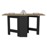 TUHOME Gateleg Folding Table with Space-Saving Drop-Leaf Design, Compact Foldable Structure and Sturdy Work Surface Offering Versatile Dining, Crafting and Home Office Functionality for Modern Small-Space Living