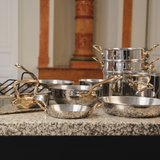 Mauviel M'COOK B 5-Ply 16-Piece Cookware Set With Brass Handles