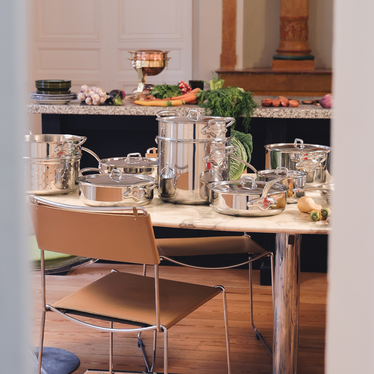 Mauviel M'URBAN 4 Tri-Ply Stewpan With Lid, Cast Stainless Steel Handles