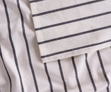 Black and White Striped Cotton Tablecloth