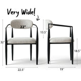 Manhattan Modern Chenille Dining Chair With Arms (Set of 2)