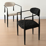 Manhattan Modern Chenille Dining Chair With Arms (Set of 2)