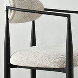 Manhattan 25.5" Chenille Metal Frame Counter Stool With Armrest And Footrest (Set of 2)