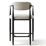 Manhattan 25.5" Chenille Metal Frame Counter Stool With Armrest And Footrest (Set of 3)