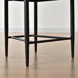 Manhattan 25.5" Chenille Metal Frame Counter Stool With Armrest And Footrest (Set of 3)