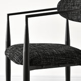 Manhattan 25.5" Chenille Metal Frame Counter Stool With Armrest And Footrest (Set of 2)