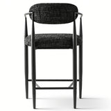 Manhattan 25.5" Chenille Metal Frame Counter Stool With Armrest And Footrest (Set of 2)