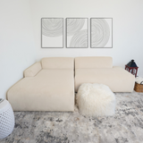 Mar Sectional Cream Corduroy Sofa(Left Facing)
