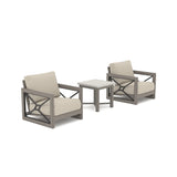 Marindo 3-Piece Modern Cushioned Club Chairs Set with Sunbrella® Cushions