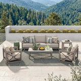 Marindo 5-Piece Backyard Lounge Seating Set with Composite Concrete Table