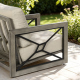 Marindo 5-Piece Backyard Lounge Seating Set with Composite Concrete Table