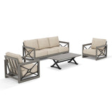 Marindo 4 Pieces Aluminum Patio Conversation Set with Sunbrella® Cushions for 5 Person