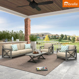 Marindo 4 Pieces Aluminum Patio Conversation Set with Sunbrella® Cushions for 5 Person