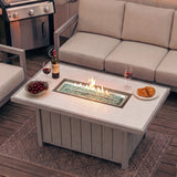 Marindo Luxury Aluminum Patio Conversation Set with Sunbrella® Fabric and Fire Pit Table