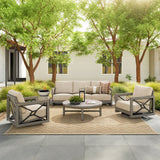 Marindo 5 Person Patio Seating Sets With 2 Swivel Chair