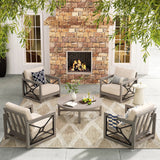 Marindo 4 Piece Lounge Chairs and Round Coffee Table
