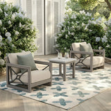 Marindo 3-Piece Modern Cushioned Club Chairs Set with Sunbrella® Cushions