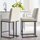 Mason 25" Modern Metal Frame Upholstered Counter Stool (Set of 2)