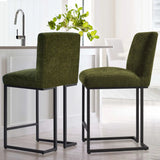 Mason 25" Modern Metal Frame Upholstered Counter Stool (Set of 2)
